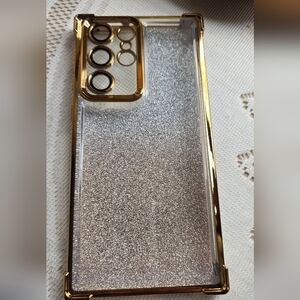 Samsung Galaxy S22 Ultra Gold and Silver Glitter Phone Case
